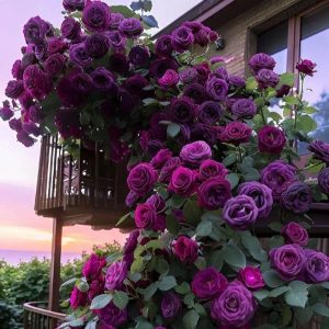 Роза Плетистая Плум Пэшн купить по цене от 610р. в интернет-магазине «Посадика» с доставкой почтой в в Коломнае и по всей России – [изображение №1].